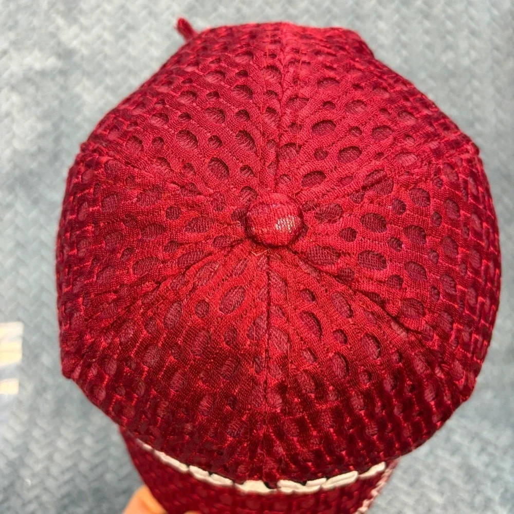 Arkansas Razorbacks Hat Red Textured Mesh Adjustable Strapback Cap NCAA